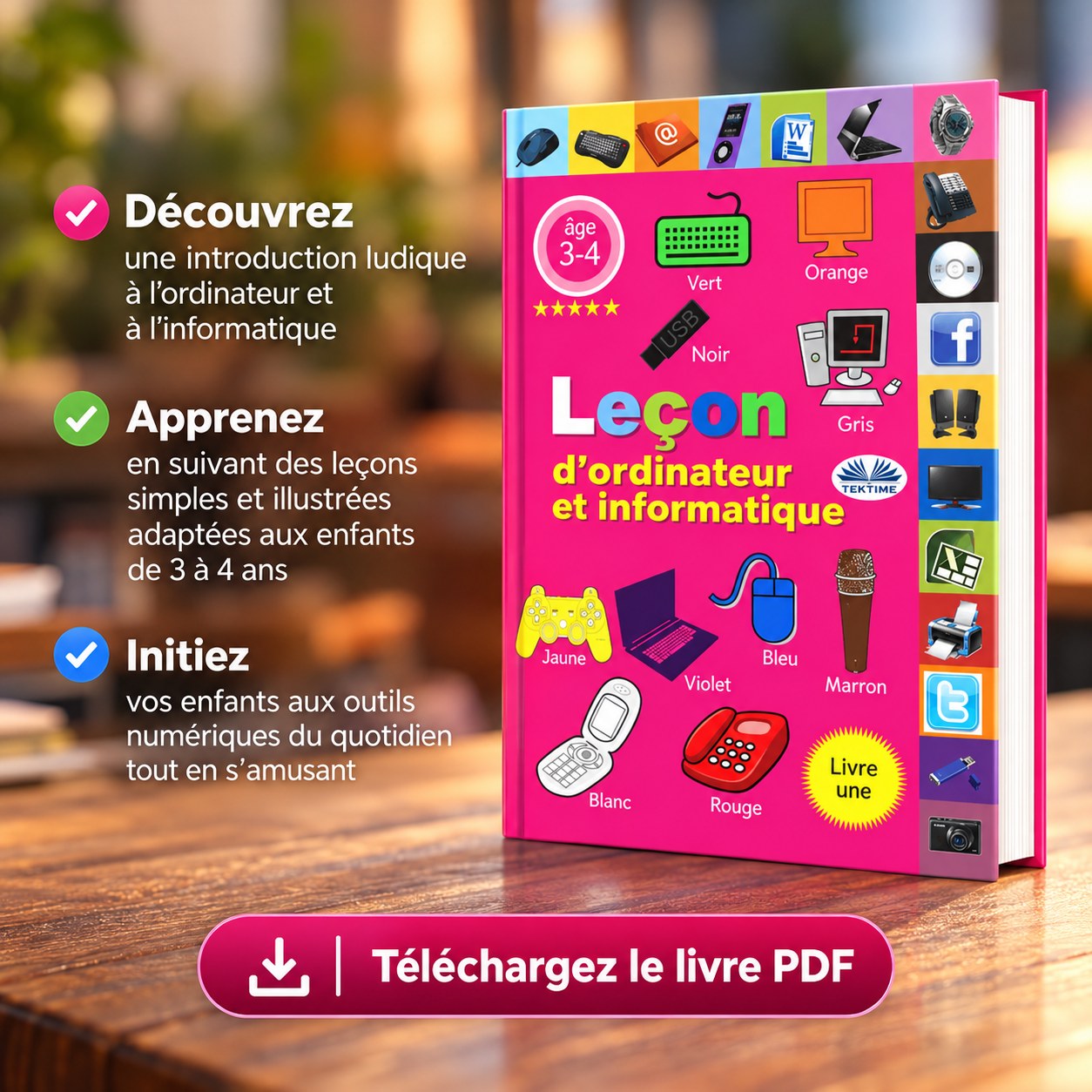Couverture de Leçon D'Ordinateur Et Informatique: Livre 1