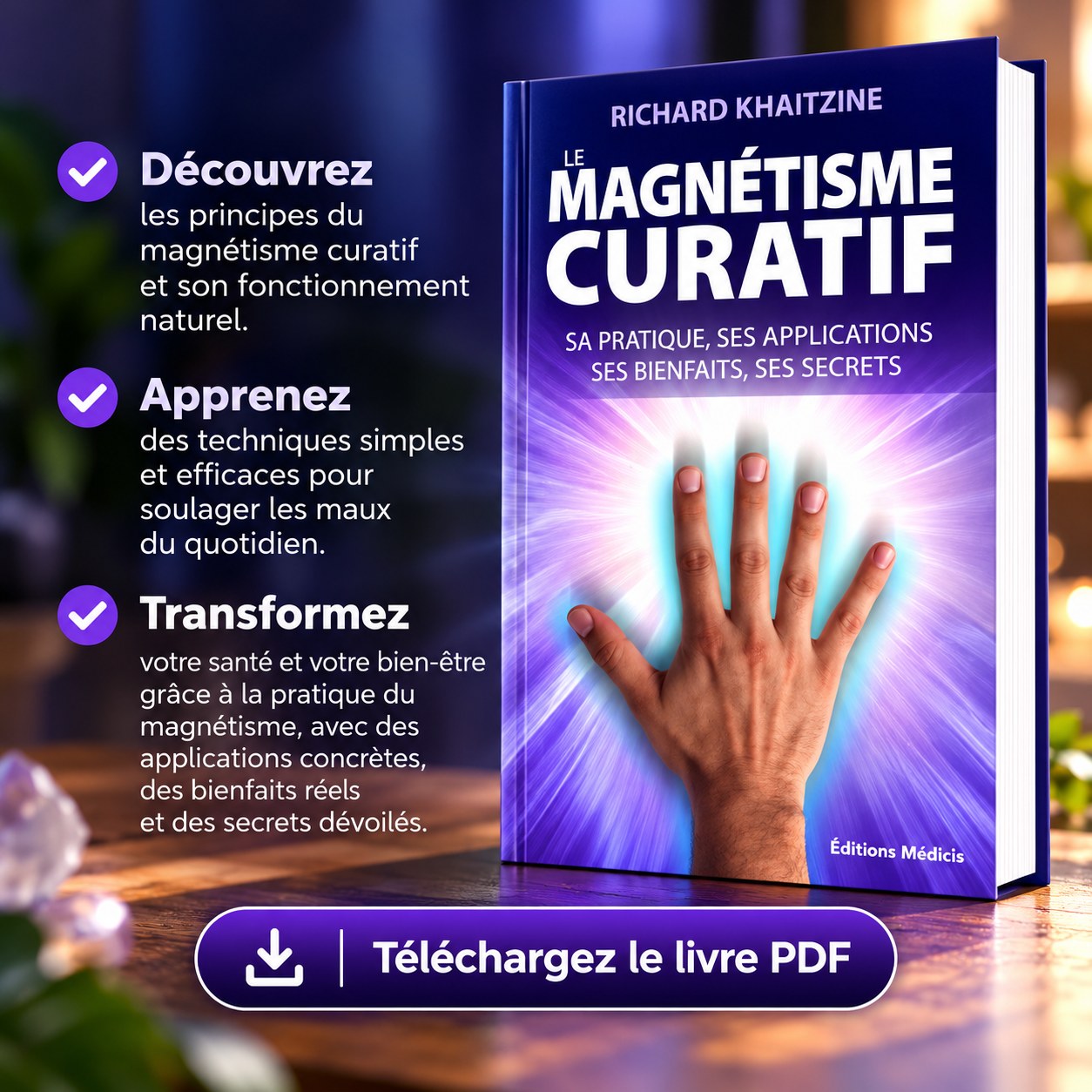 Couverture de Le magnétisme curatif : sa pratique, ses applications, ses bienfaits, ses secrets